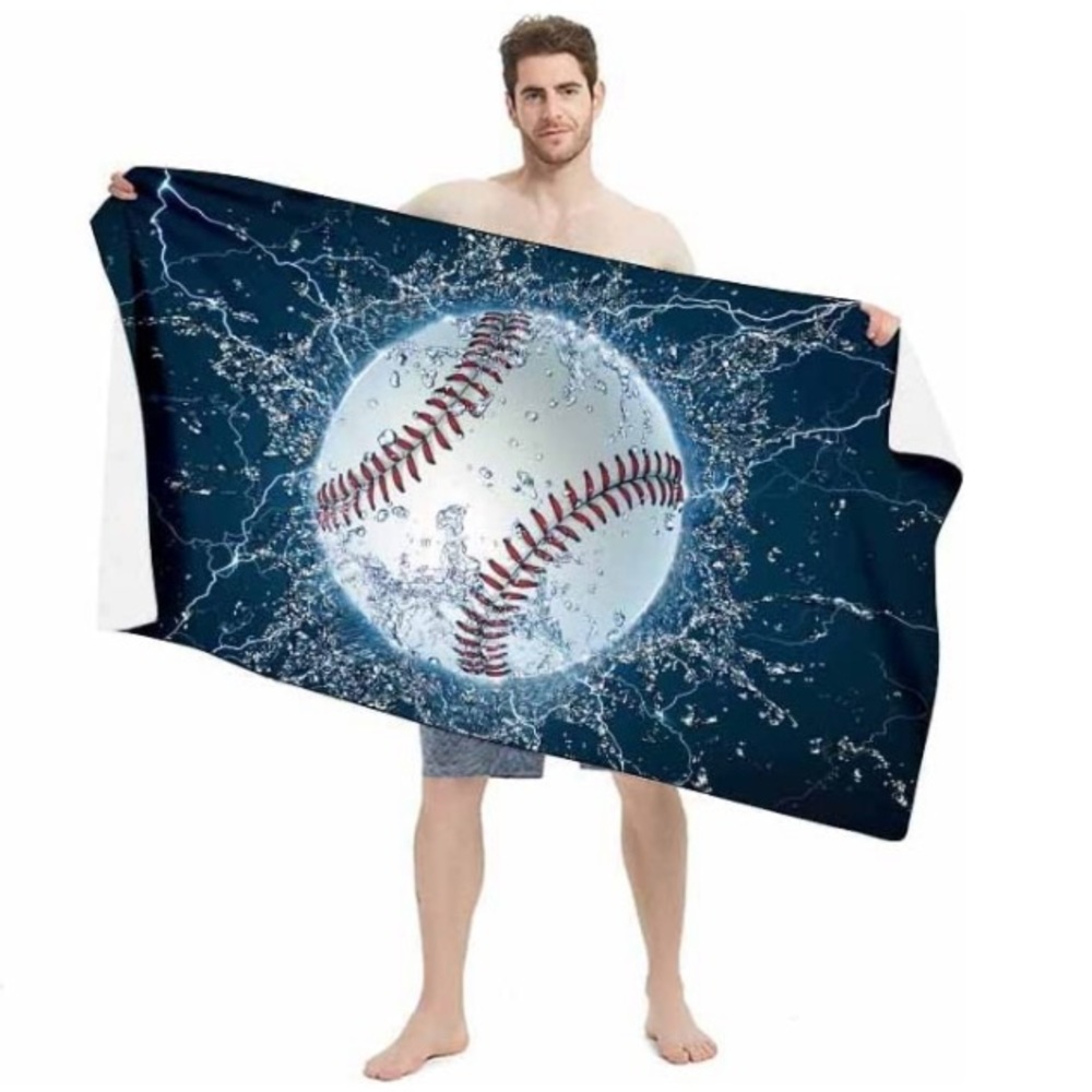 Large Baseball Beach Towel